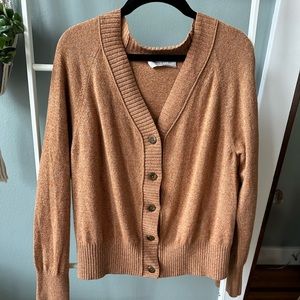 Everlane Recashmere Varsity Sweater in camel, size large, great condition!